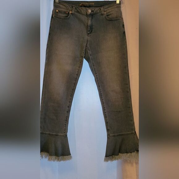 MICHAEL KORS BLUE FLARE FRINGE JEANS - Picture 1 of 7